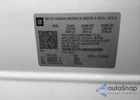 2021 Chevrolet Blazer Fwd 2Lt z USA, uszkodzony, nr VIN 3GNKBCR43MS500993